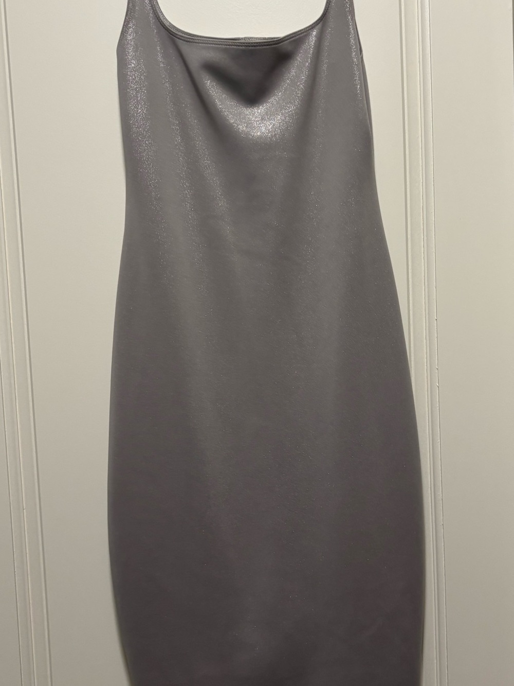 American Apparel Shimmer Charcoal Slip Midi Dress